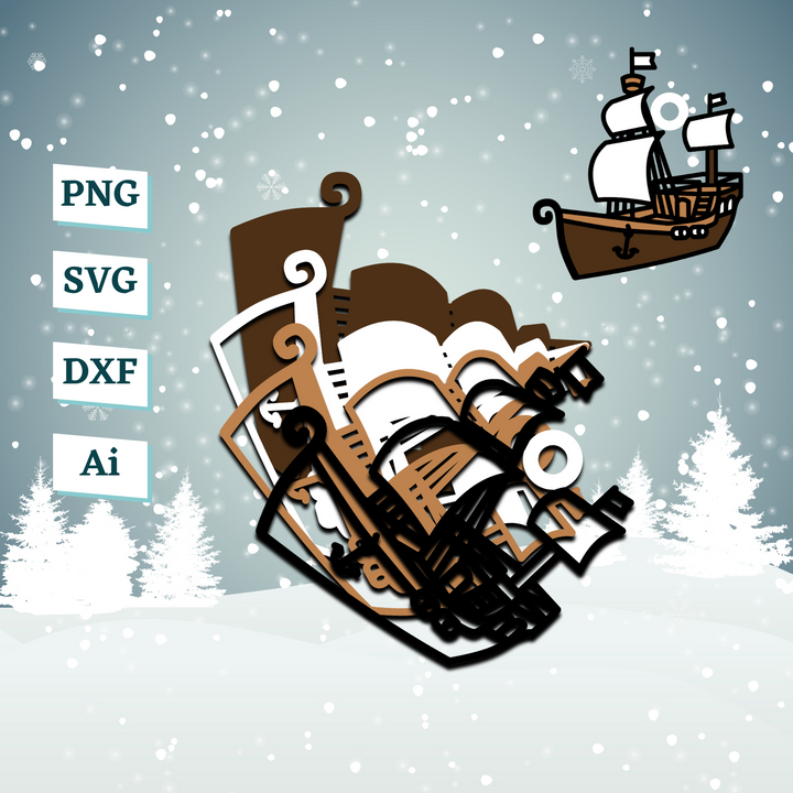 Captain Ship Ornament Template