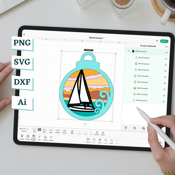 Ship Ornament Template