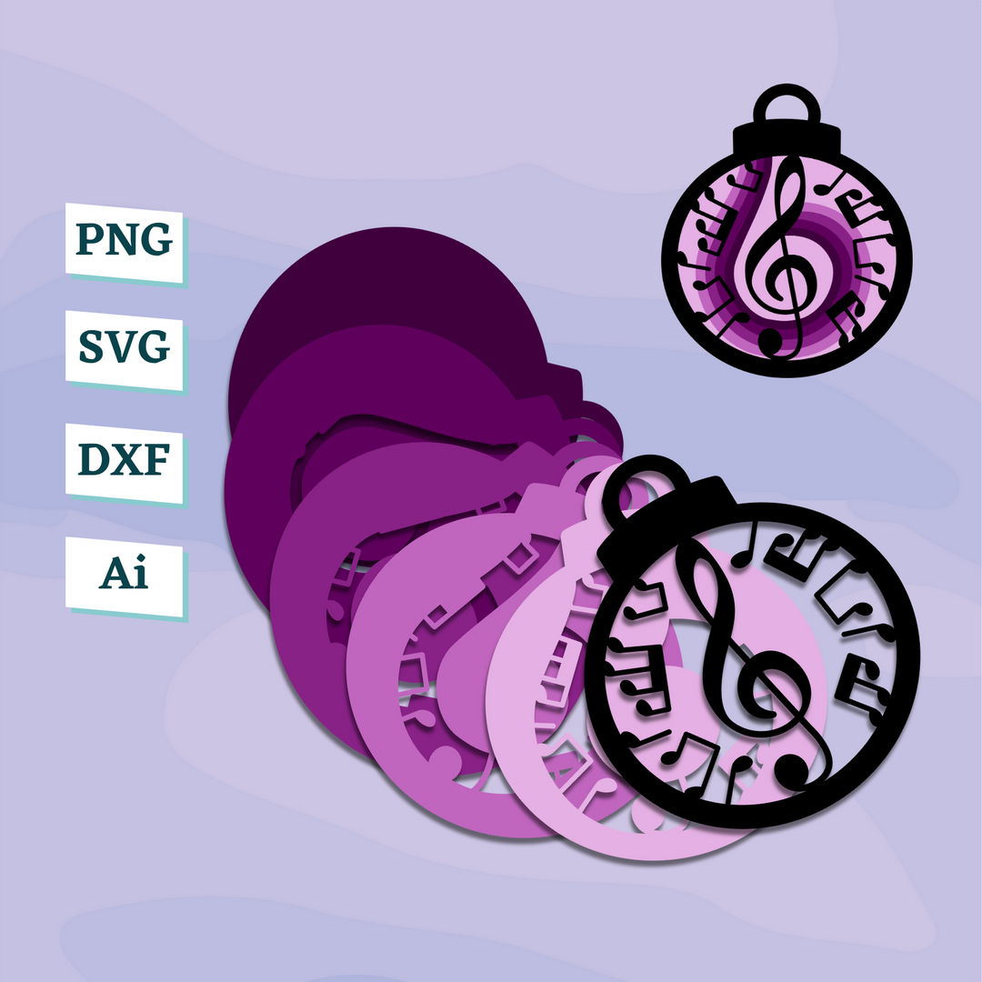 Music Notes Ornament Template