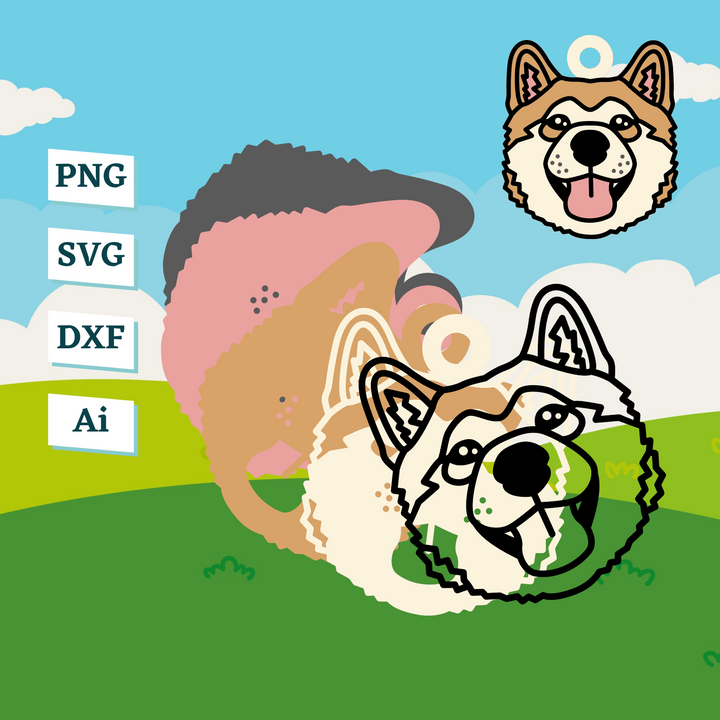 Shiba Inu Dog Ornament Template