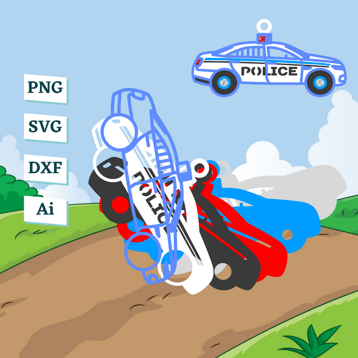 Police Car Ornament Template