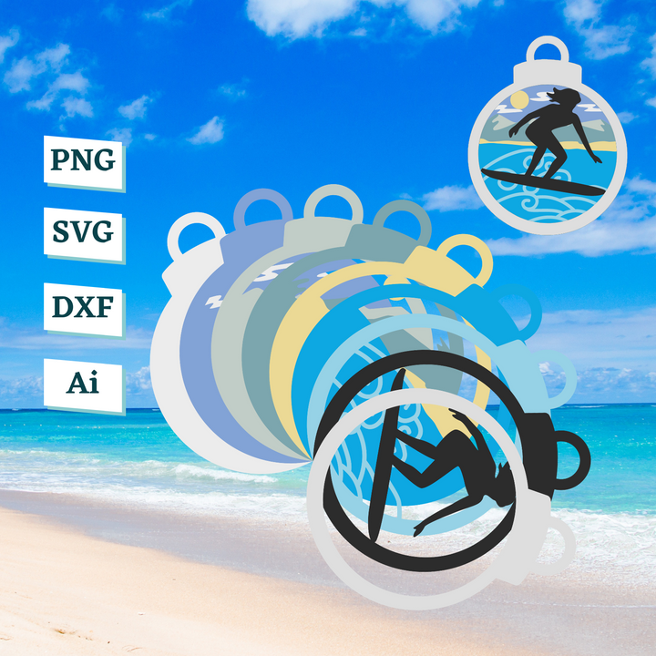 Surfer Ornament Template