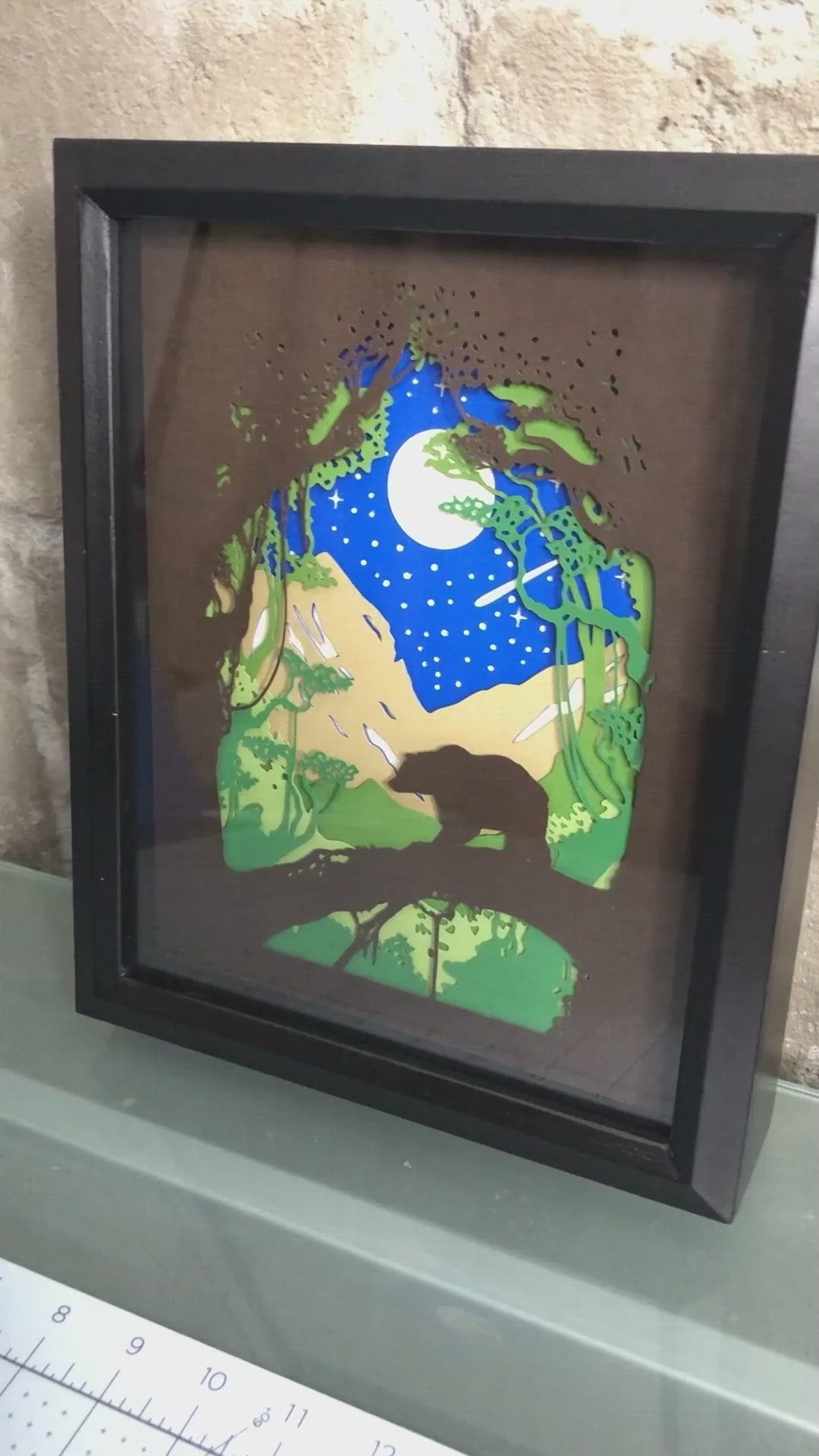 Plantilla de escena en capas 3D Bear Forest