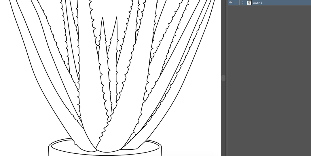 Aloe Vera Plant Pot Outline