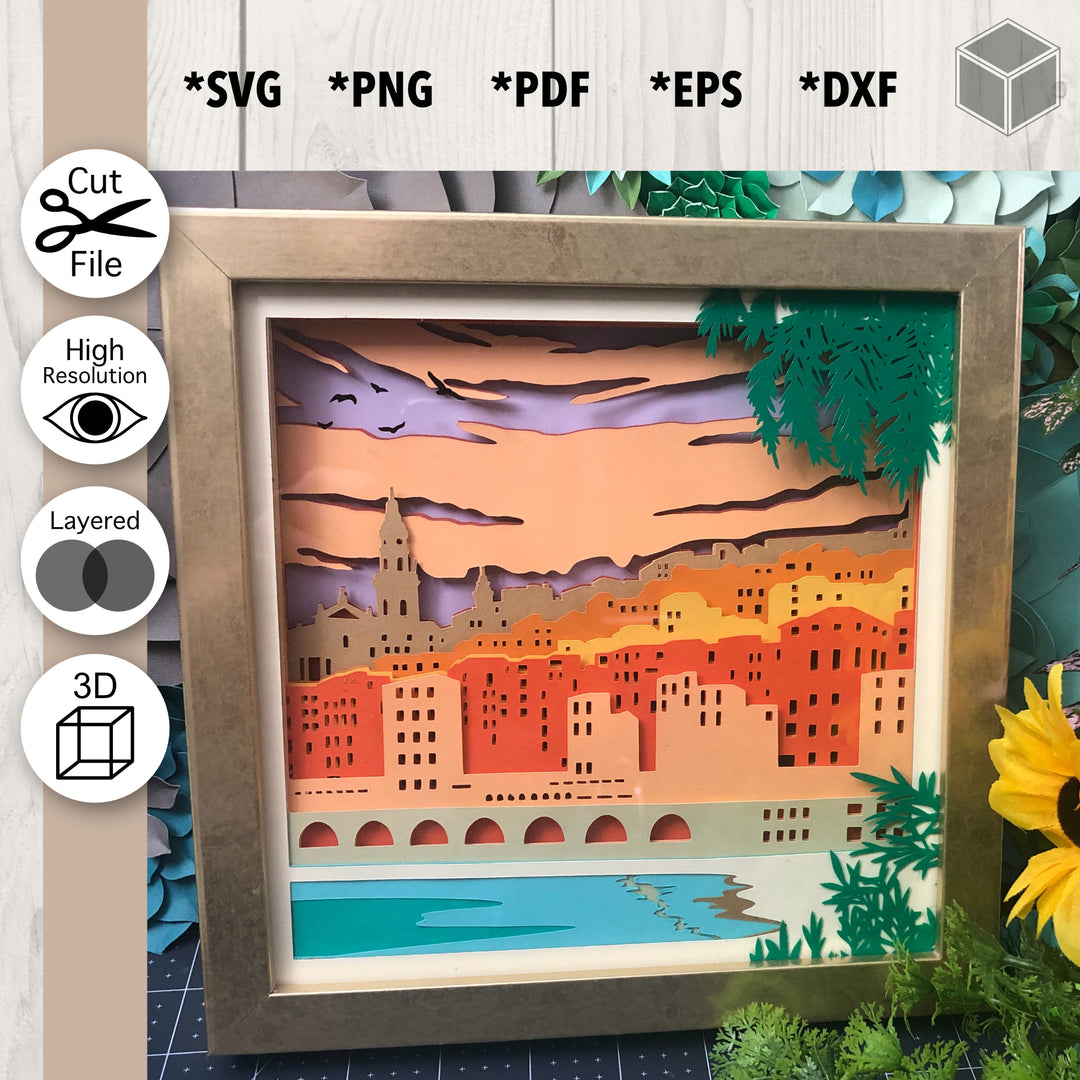 Sunset Beach Layered Scene