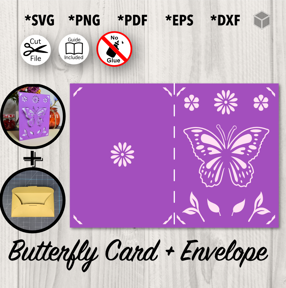 Butterfly Birthday Card + Envelope SVG File | The Digital Files – Mr. & Mrs. Crafty for Butterfly Birthday Cards Free Printable