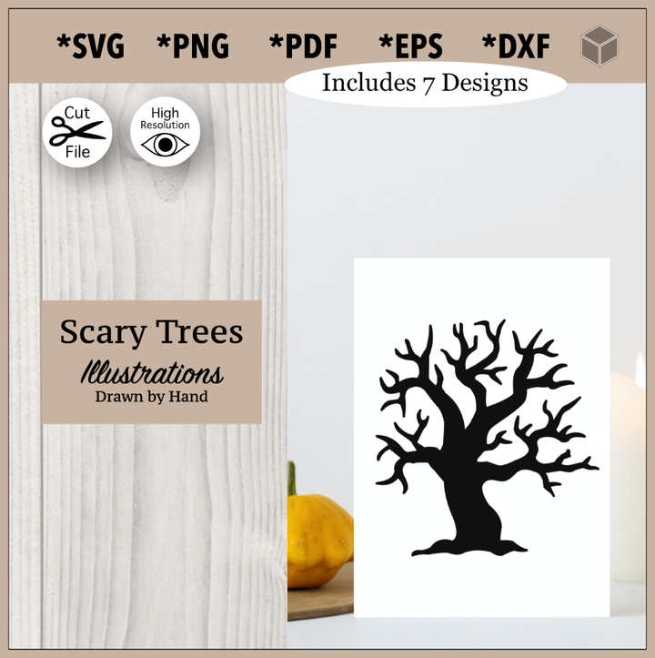 Lot de silhouettes d'arbres effrayants