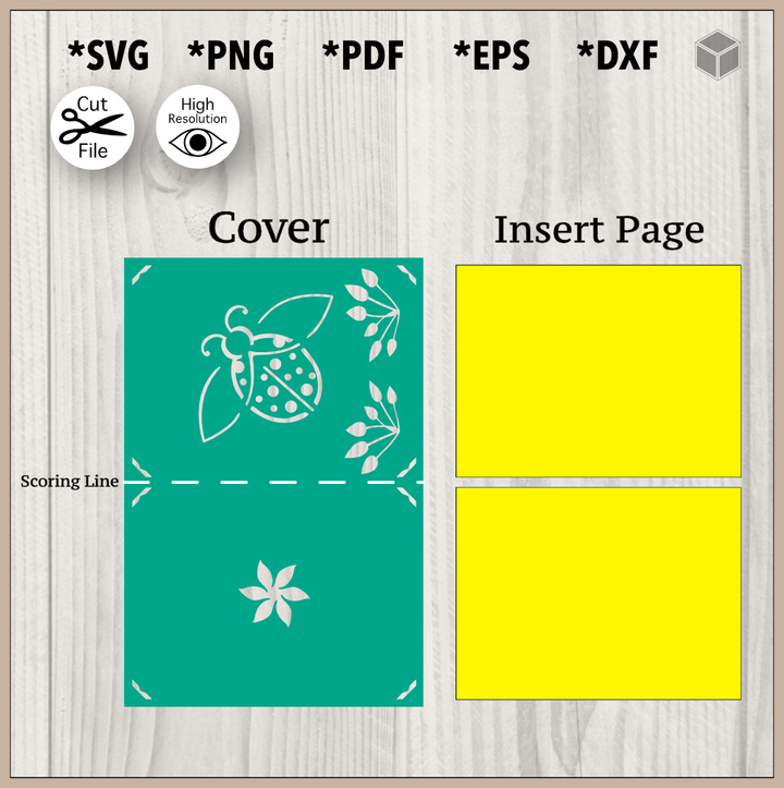 Plantilla de tarjeta de mariquita