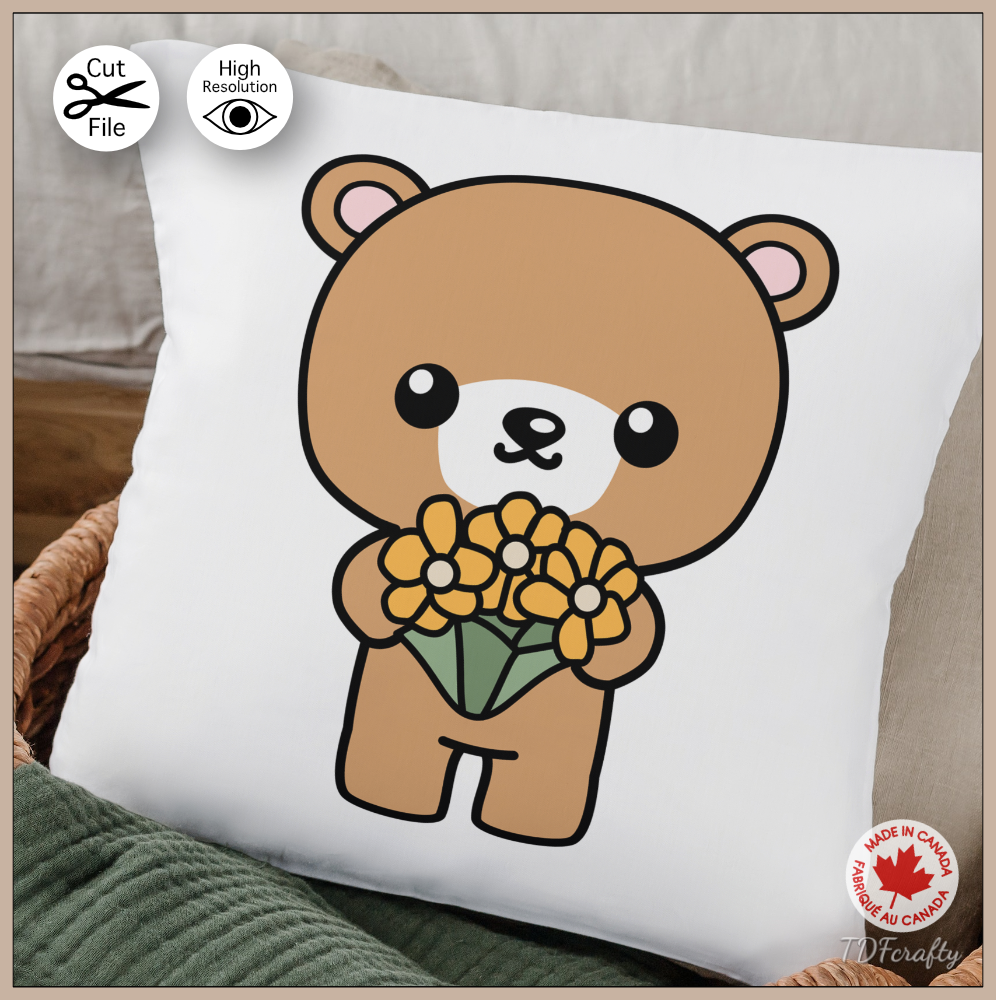 Bear holding a Flowers