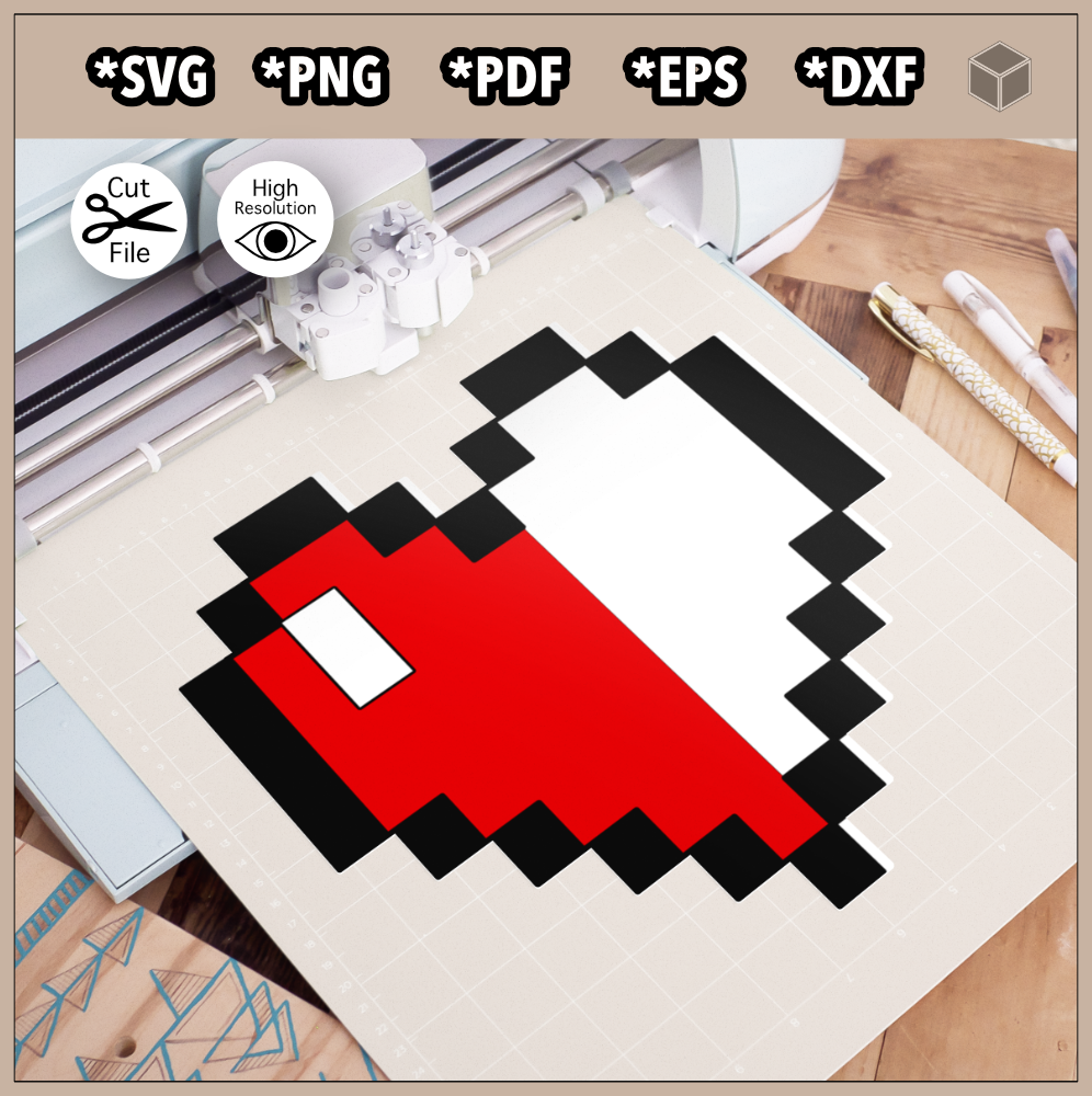 Color y silueta de corazones de píxeles