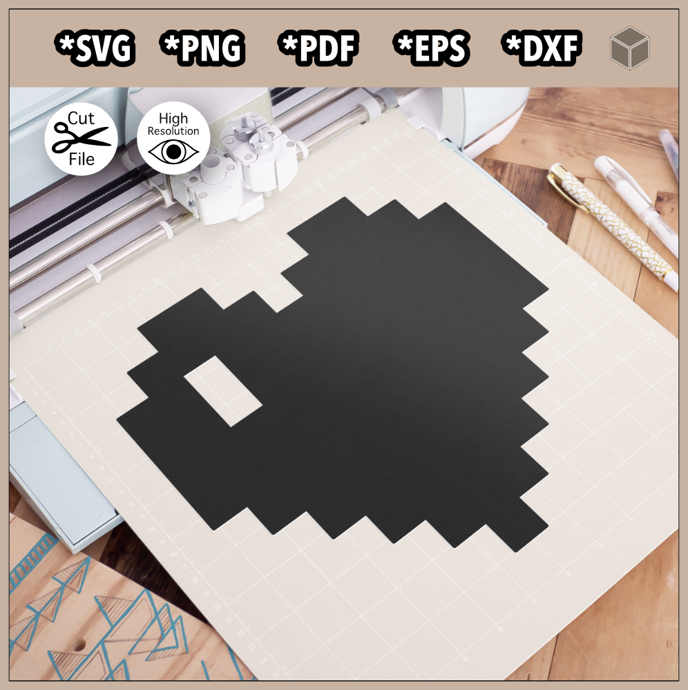 Pixel Hearts Silhouette