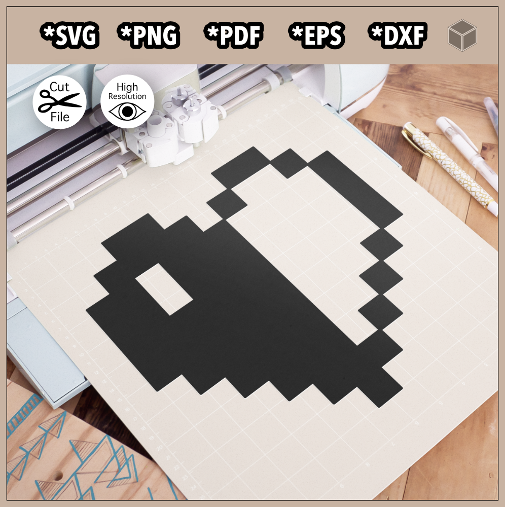 Pixel Hearts Silhouette