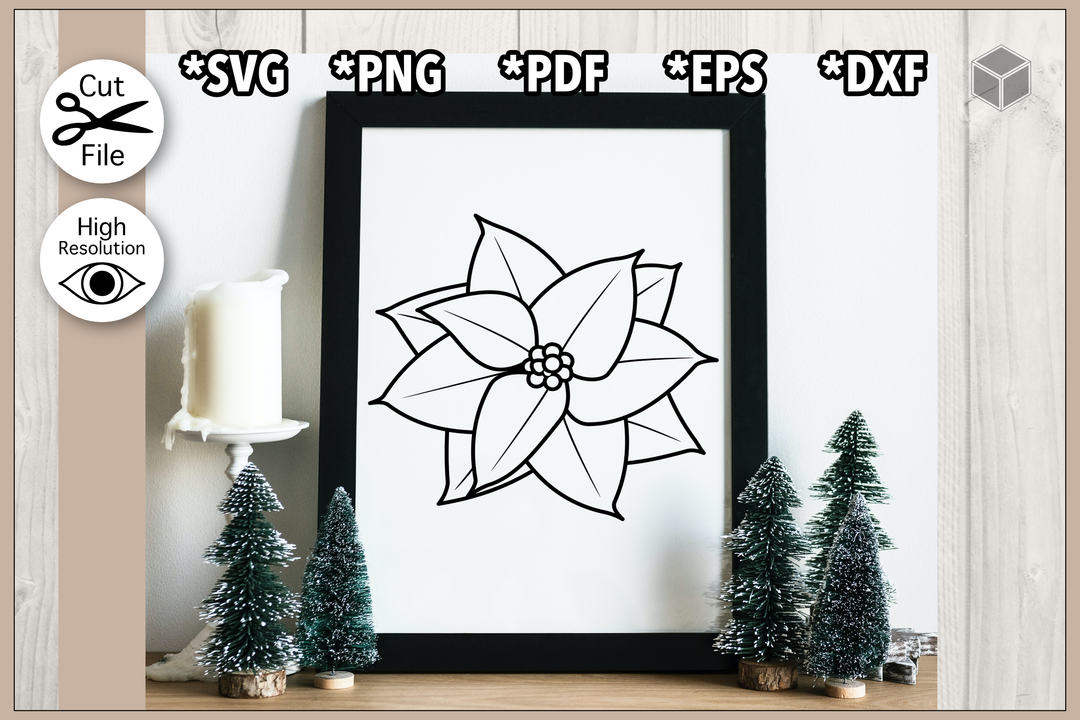 Poinsettia Outline