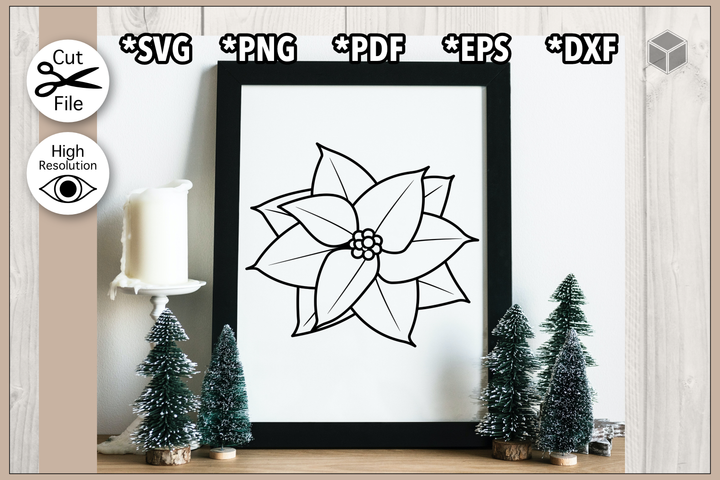 Poinsettia Outline