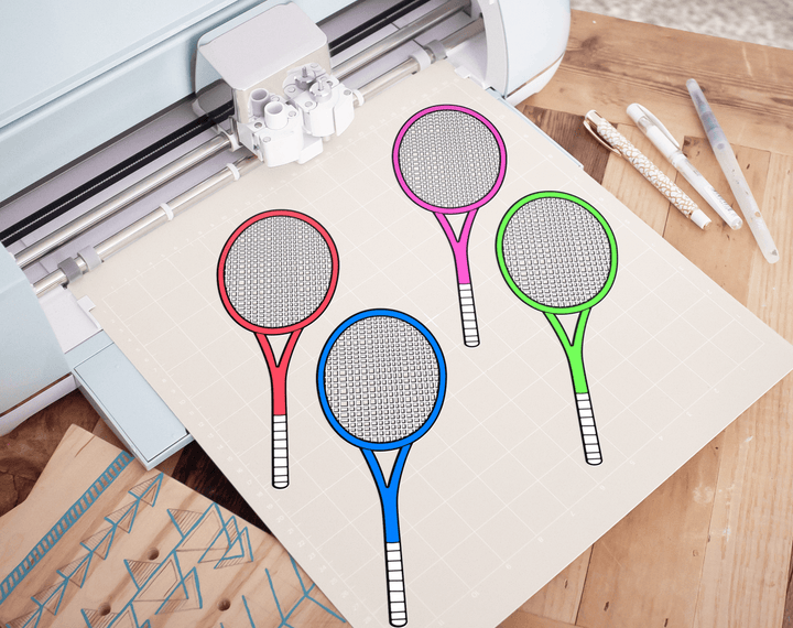 Tennis Racket Colors Set of 4