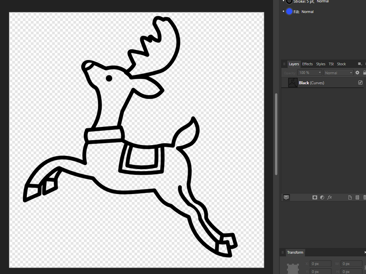 Reindeer Outline