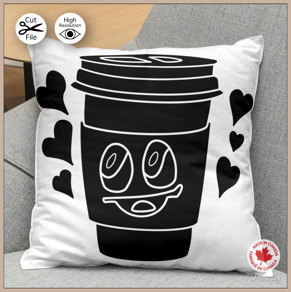 Cheerful To Go Coffee Cup Silhouette