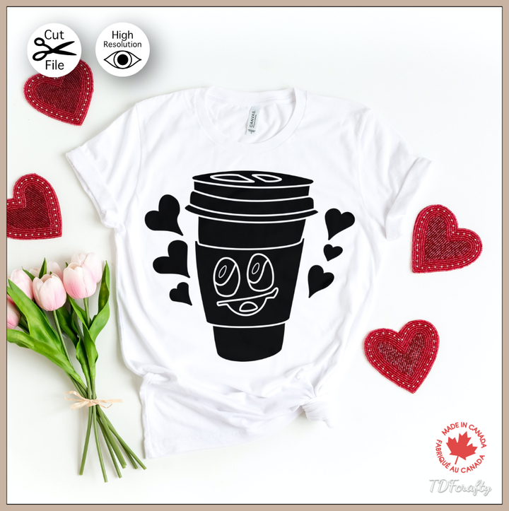 Cheerful To Go Coffee Cup Silhouette