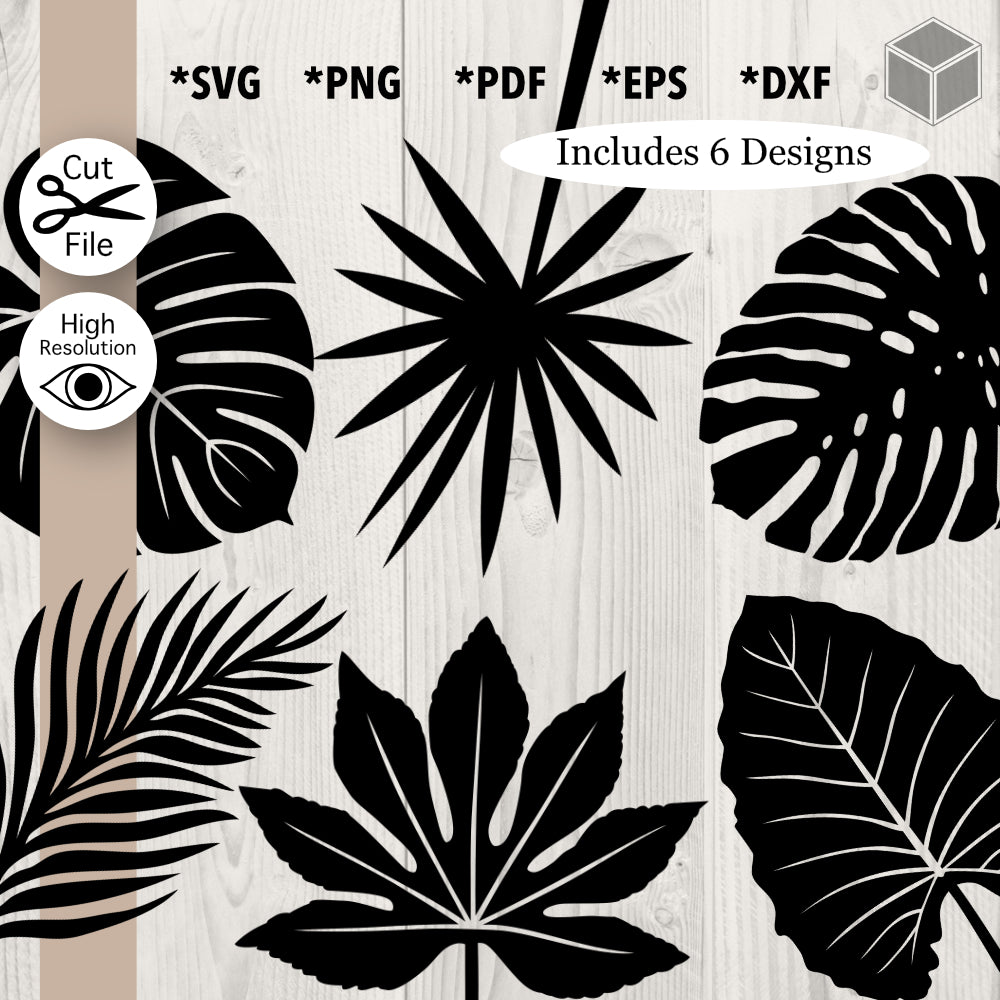 Tropical Leaves Black Silhouette Bundle