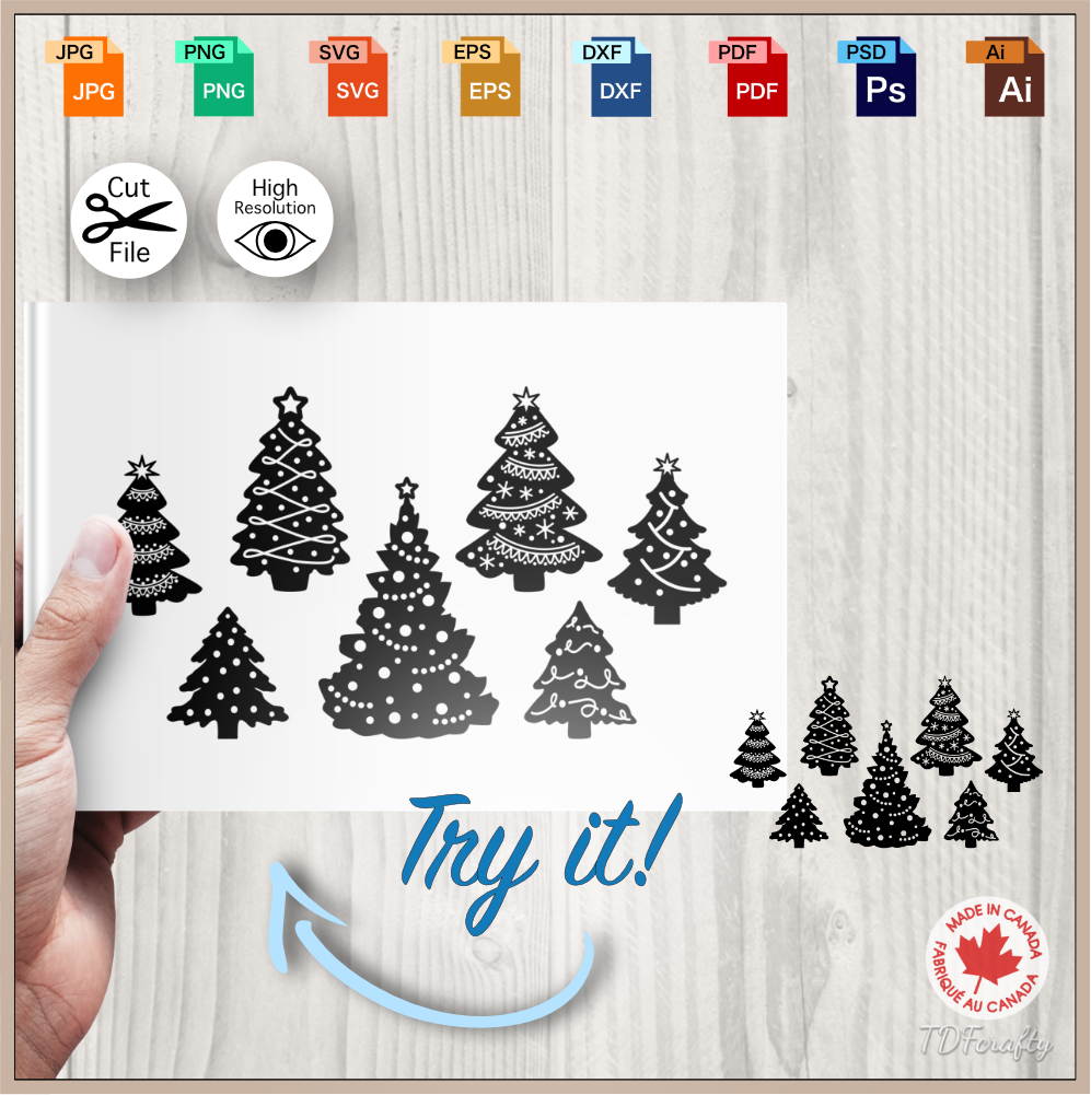 Paquete de silueta de árboles forestales