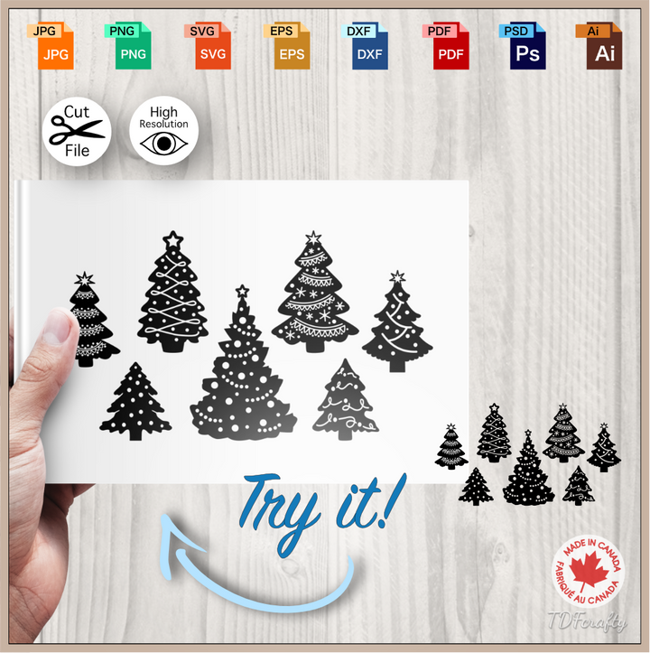 Paquete de silueta de árboles forestales