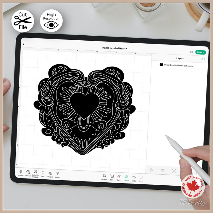 Hyper Detailed Heart svg, dxf, eps, psd, ai, jpg, pdf, png. Fantasy Magic Ice Heart Cut File Valentine’s Day Design, Water Waves Crystal Love, Melting Romantic Vector