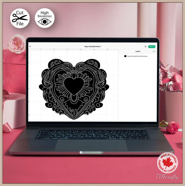 Hyper Detailed Heart svg, dxf, eps, psd, ai, jpg, pdf, png. Fantasy Magic Ice Heart Cut File Valentine’s Day Design, Water Waves Crystal Love, Melting Romantic Vector