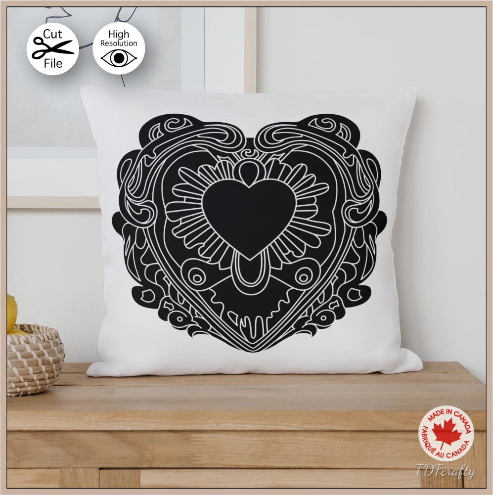 Hyper Detailed Heart svg, dxf, eps, psd, ai, jpg, pdf, png. Fantasy Magic Ice Heart Cut File Valentine’s Day Design, Water Waves Crystal Love, Melting Romantic Vector