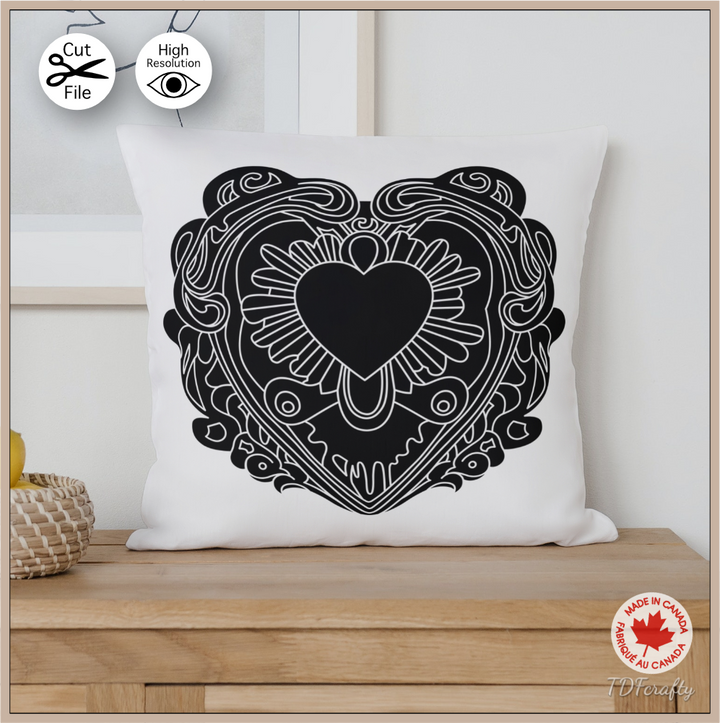 Hyper Detailed Heart svg, dxf, eps, psd, ai, jpg, pdf, png. Fantasy Magic Ice Heart Cut File Valentine’s Day Design, Water Waves Crystal Love, Melting Romantic Vector