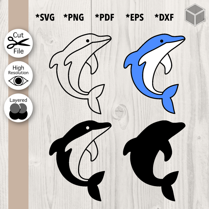 Ensemble de 4 dauphins mignons