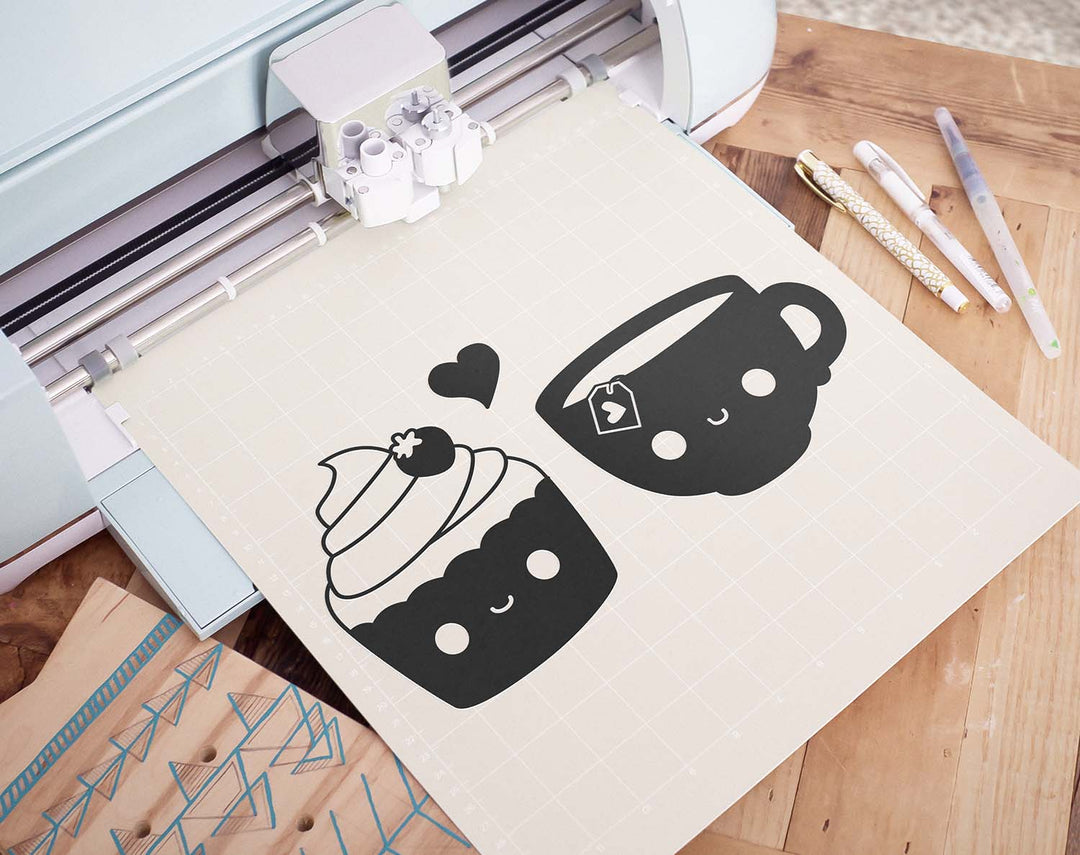 Magdalena y silueta de pareja de té