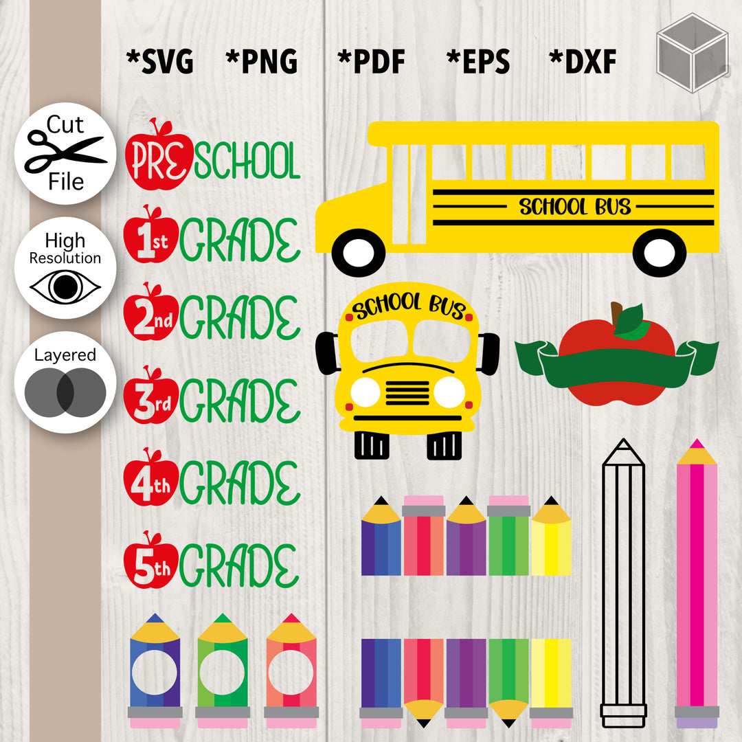 Back To School Graphics Bundle of 15
