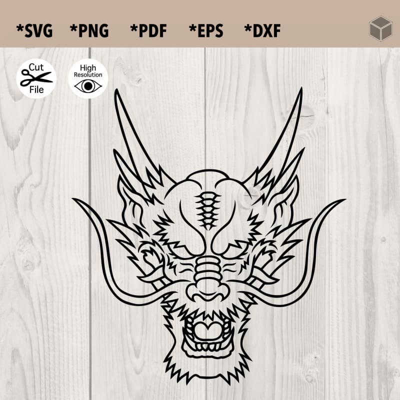 Chinese Dragon Head Outline SVG File | The Digital Files – TDFcrafty