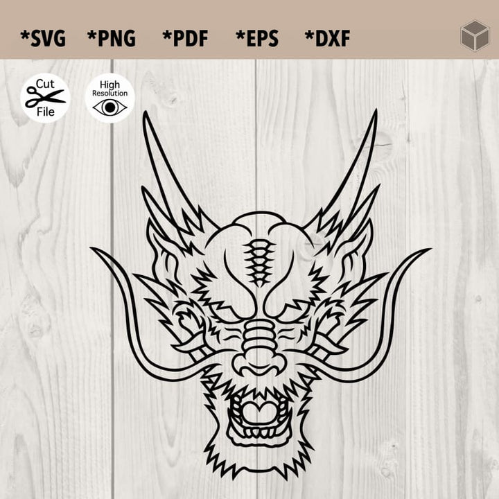Chinese Dragon Head Outline