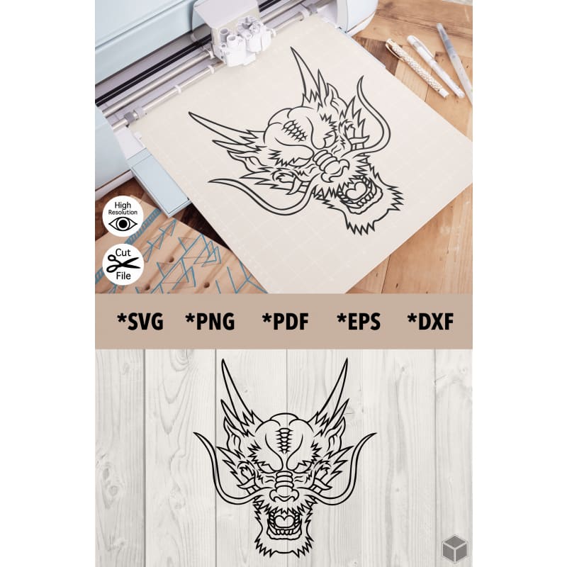 Chinese Dragon Head Outline