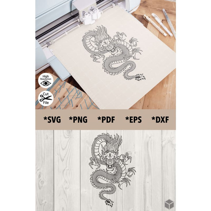 Chinese Dragon Outline