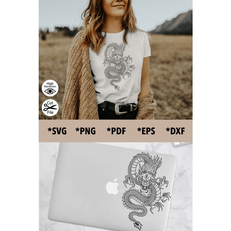 Chinese Dragon Outline