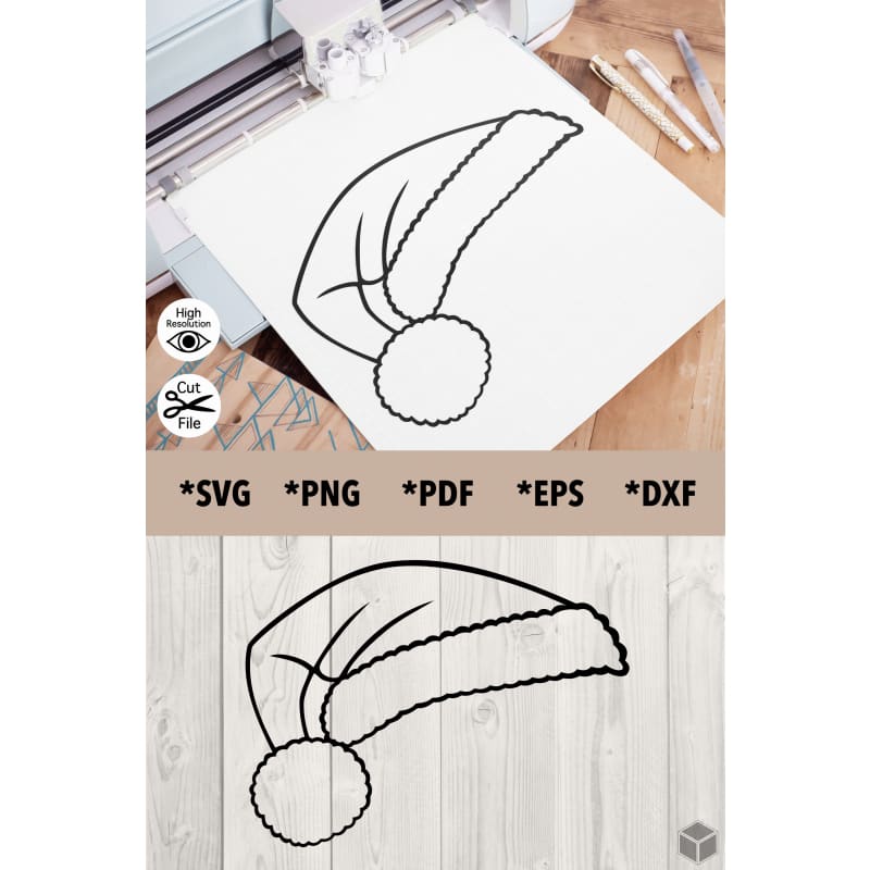 Classic Santa Hat Outline