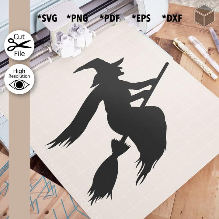 Flying Witch Silhouette