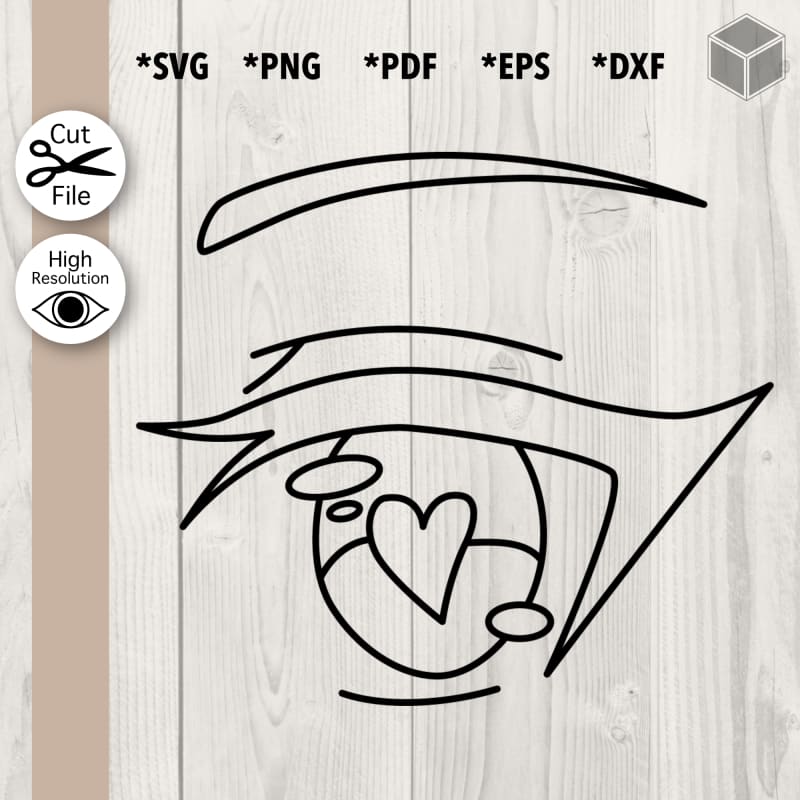 Heart Anime Eye Outline