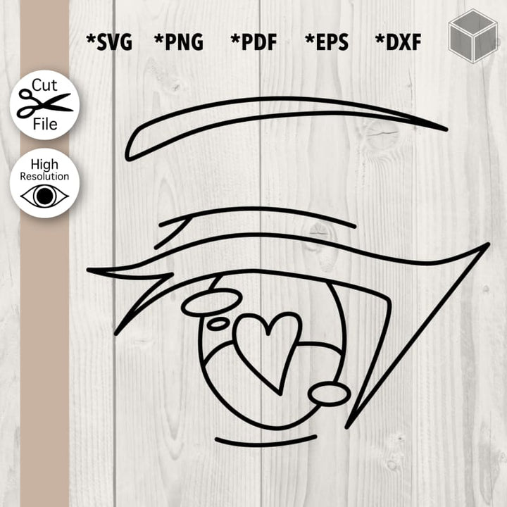 Heart Anime Eye Outline