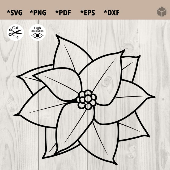 Poinsettia Outline