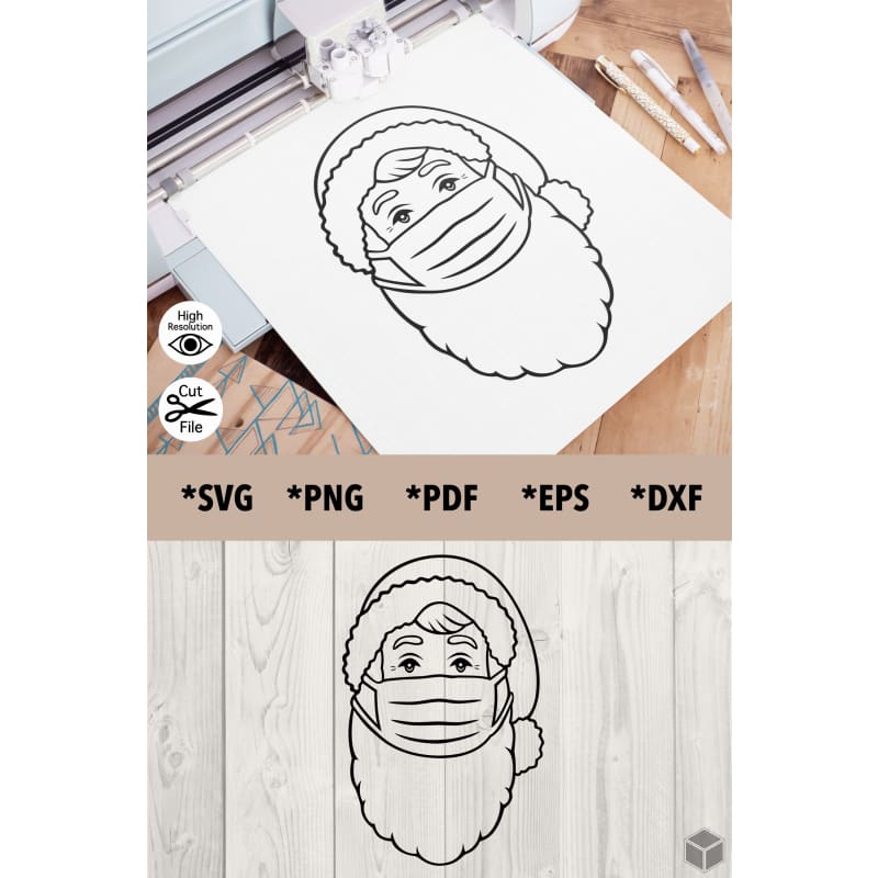 Santa Face Mask Outline