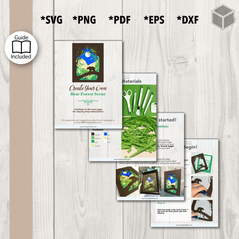 Plantilla de escena en capas 3D Bear Forest