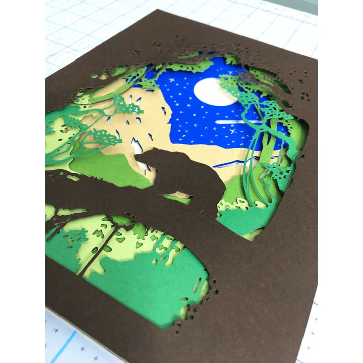 Plantilla de escena en capas 3D Bear Forest
