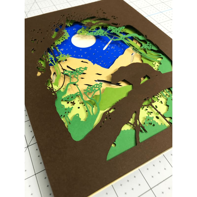 Plantilla de escena en capas 3D Bear Forest