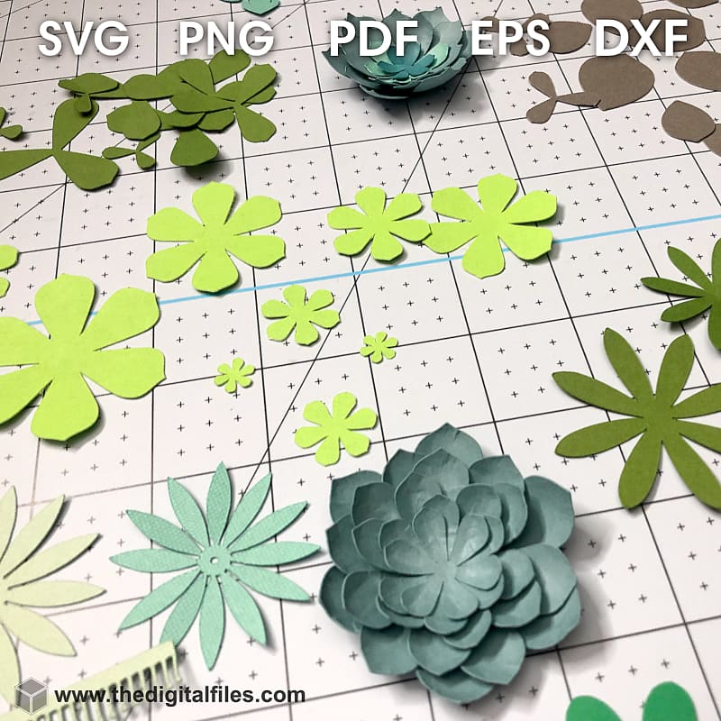 Layered Paper Succulents Template