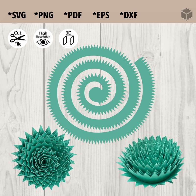paper succulent template Pointy 3D Succulent Template SVG File