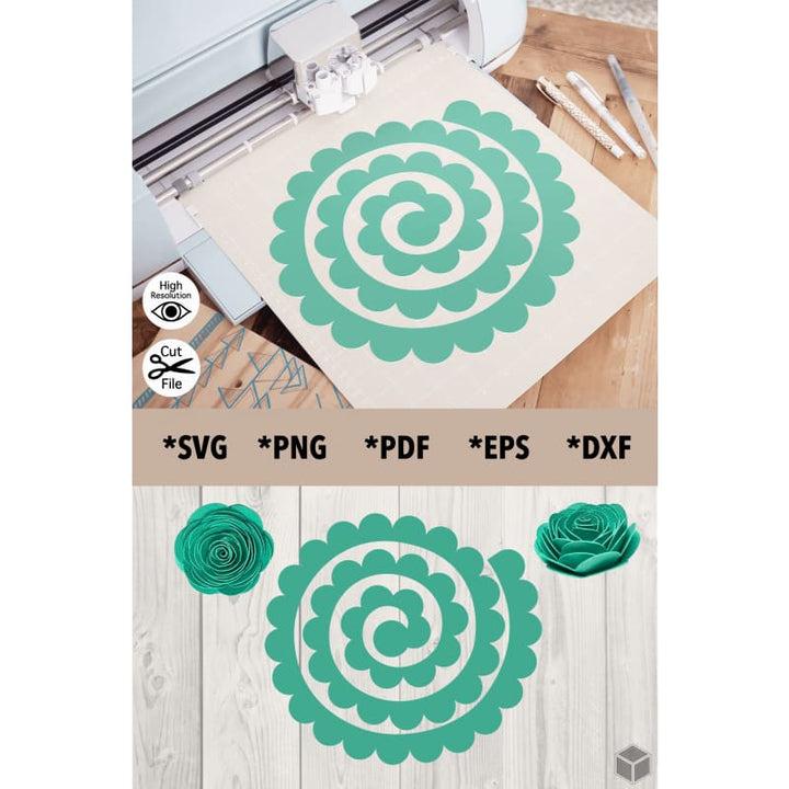 Rounded Petals Flower Template