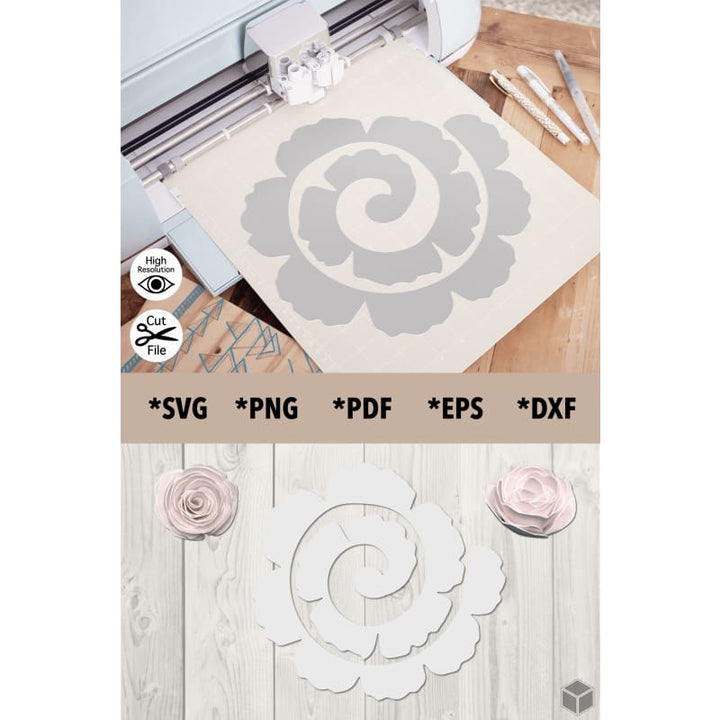 White Wavy Petals 3D Paper Peony